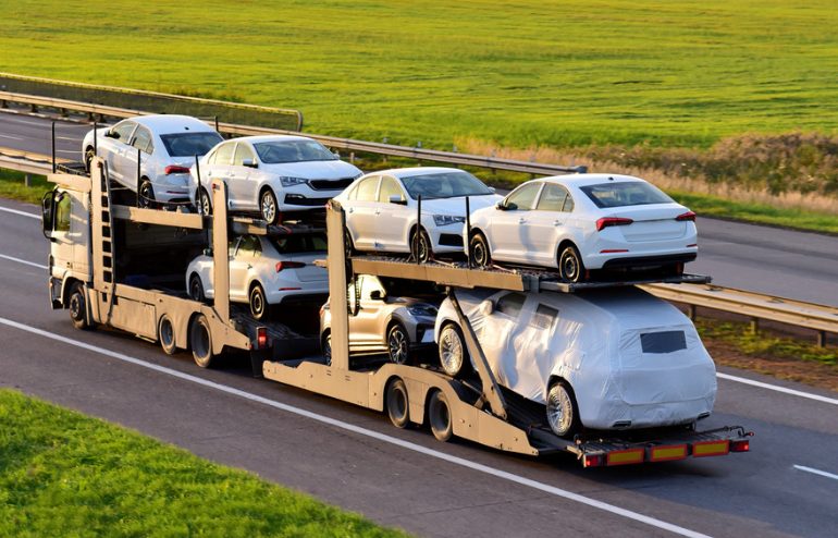 Automotive Logistics A picture showing efficient transportation of vehicles