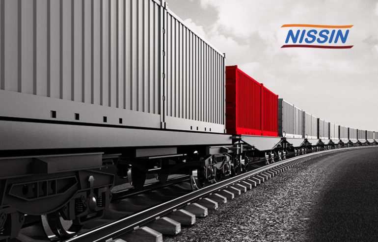 Rail freight transporting cargo across Europe